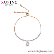 75224 Hot sale cheap simple design bracelet 18k gold color diamond stone bracelet for women